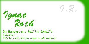 ignac roth business card